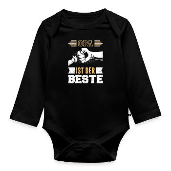 OPA IST DER BESTE Geburtstag Großvater Opi - Baby Bio-Langarm-Body - Schwarz - Vorne