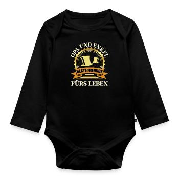 OPA UND ENKEL BESTE FREUNDE FÜRS LEBEN Opi - Baby Bio-Langarm-Body - Schwarz - Vorne