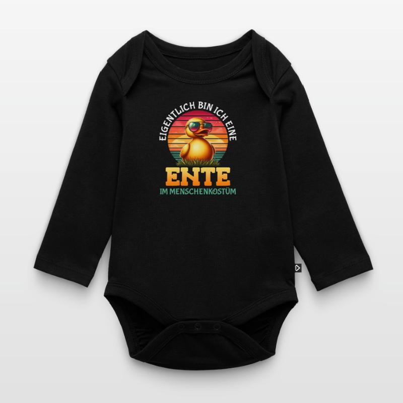 Karneval EIGENTLICH BIN ICH EINE ENTE IM MENSCHEN Baby Bio-Langarm-Body