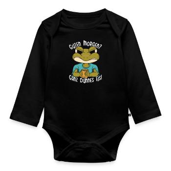 Karneval Kostüm GUTEN MORGEN? GANZ DÜNNES EIS - Baby Bio-Langarm-Body - Schwarz - Vorne