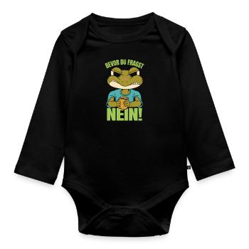 Froschkostüm BEVOR DU FRAGST NEIN! Lustiges - Baby Bio-Langarm-Body - Schwarz - Vorne