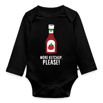 Ketchup - Plus de ketchup, s’il vous plaît ! - Body Bébé bio manches longues - noir - Devant
