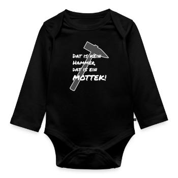 Ruhrpott Dialekt mottek Hammer - Baby Bio-Langarm-Body - Schwarz - Vorne