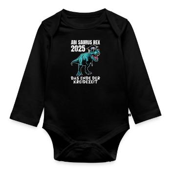 ABI SAURUS REX 2025 DAS ENDE DER KREIDEZEIT Lustig - Baby Bio-Langarm-Body - Schwarz - Vorne