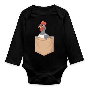Auerhahn - Baby Bio-Langarm-Body - Schwarz - Vorne