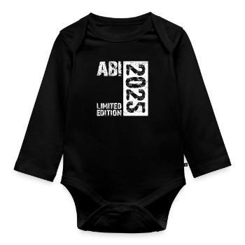 ABI 2025 Abitur Abschluss Lustiges Abiturienten - Baby Bio-Langarm-Body - Schwarz - Vorne