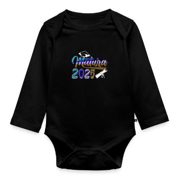 MATURA 2025 Maturant Matura Geschafft Lustiges - Baby Bio-Langarm-Body - Schwarz - Vorne