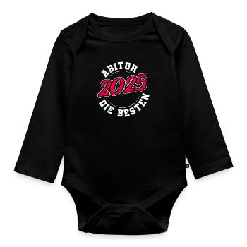 Abiturient ABI 2025 DIE BESTEN Lustiges Abi - Baby Bio-Langarm-Body - Schwarz - Vorne