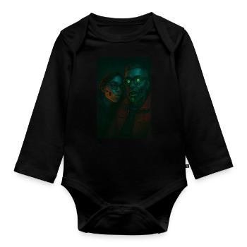Futuristisches Grusel-Duo – Halloween Cyborg - Baby Bio-Langarm-Body - Schwarz - Vorne