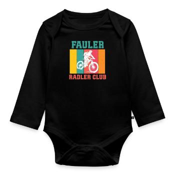 Elektro Rad FAULER RADLER CLUB Radler Lustiges - Baby Bio-Langarm-Body - Schwarz - Vorne
