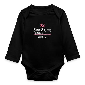 Schwangerschaft KLEINE PRINZESSIN LÄDT Lustiges - Baby Bio-Langarm-Body - Schwarz - Vorne