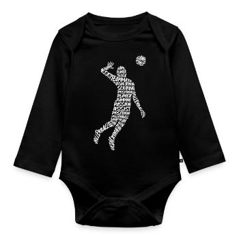 Joueurs de volley-ball Hommes Garçons Joueurs de volley-ball - Body Bébé bio manches longues - noir - Devant