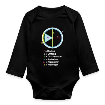 Diagramme de rayon de cercle Art - Body Bébé bio manches longues - noir - Devant