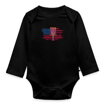 Lancer de disque volant Disc Golf Sports de loisirs - Body Bébé bio manches longues - noir - Devant