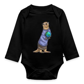 Otter Story Teacher School - Organic Longsleeve Baby Bodysuit - black - Front