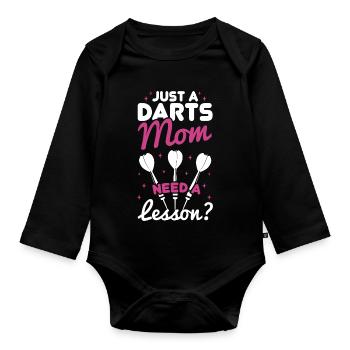 Darter Mom - Avez-vous besoin d’une leçon - Body Bébé bio manches longues - noir - Devant