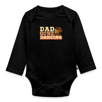 Tanzen Western Country Line Dance Cowboy - Baby Bio-Langarm-Body - Schwarz - Vorne