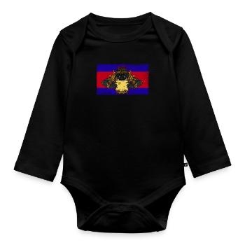 Rahu Hindu Tempel Khmer Religion Traditionell - Baby Bio-Langarm-Body - Schwarz - Vorne