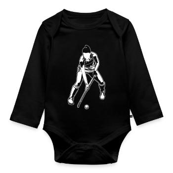 Hockey sur gazon Filles - Body Bébé bio manches longues - noir - Devant