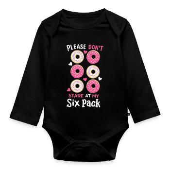 Donut Sixpack Fitness - Baby Bio-Langarm-Body - Schwarz - Vorne