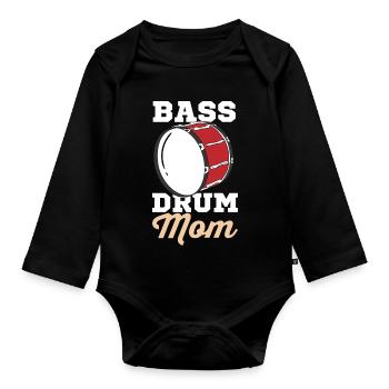 Bass Drum Nut - Organic Longsleeve Baby Bodysuit - black - Front