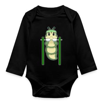 Caterpillar Bodybuilder Tractions Musculation - Body Bébé bio manches longues - noir - Devant