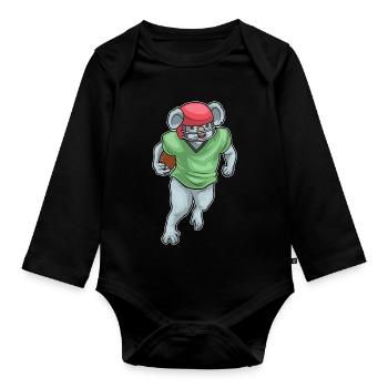 Koala American Football Sports - Organic Longsleeve Baby Bodysuit - black - Front