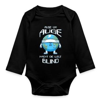 An eye for an eye - Organic Longsleeve Baby Bodysuit - black - Front