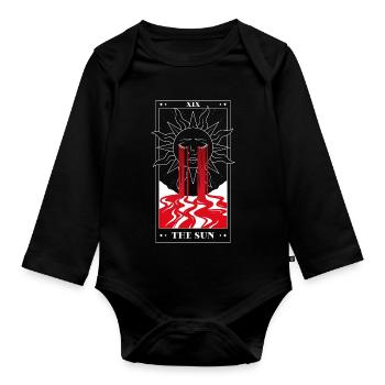 The Sun Tarot – Dark Occult Art - Organic Longsleeve Baby Bodysuit - black - Front