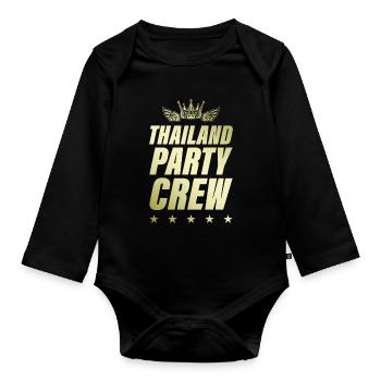 Thailand Party Crew Gold - Organic Longsleeve Baby Bodysuit - black - Front