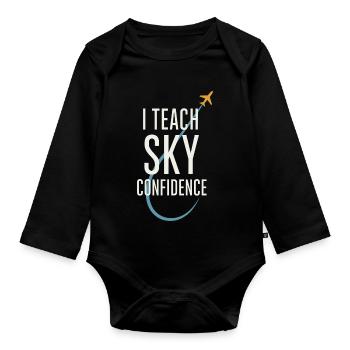 Flight Instructor Cfi Pilot Aviation Instructor - Organic Longsleeve Baby Bodysuit - black - Front