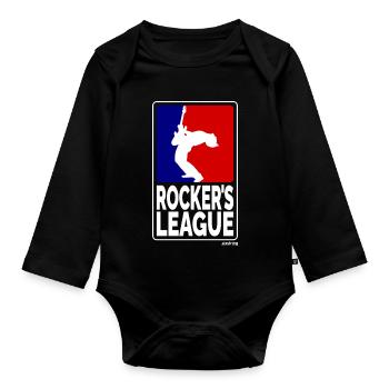Rockers League, blancs - Body Bébé bio manches longues - noir - Devant