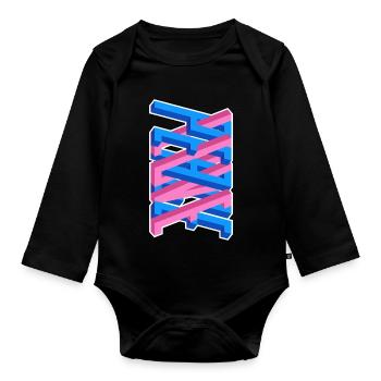Love & Peace – Graffiti Style Love & Freedom - Organic Longsleeve Baby Bodysuit - black - Front