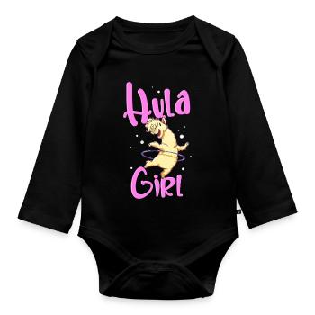 Hula Girl Alpaka - Baby Bio-Langarm-Body - Schwarz - Vorne