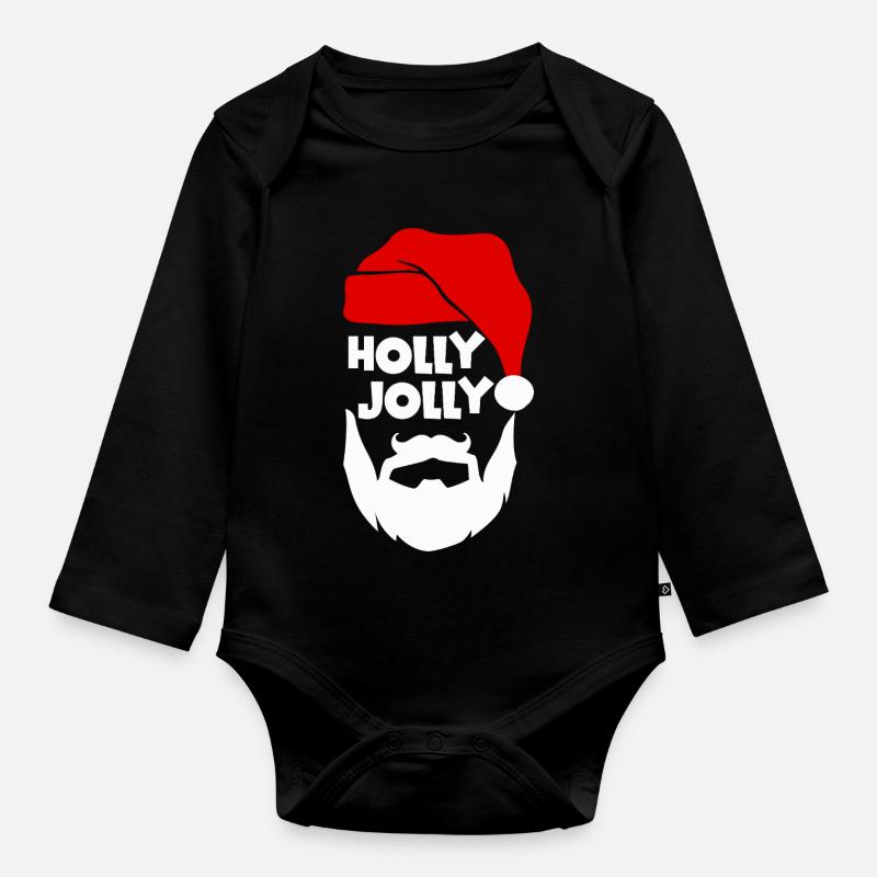 Holly, joyeux Noël - Body Bébé bio manches longues - noir