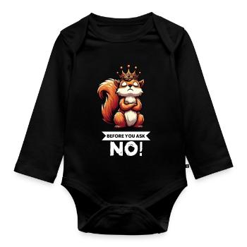 Before You Ask Squirrel Squirrel Rodent - Organic Longsleeve Baby Bodysuit - black - Front