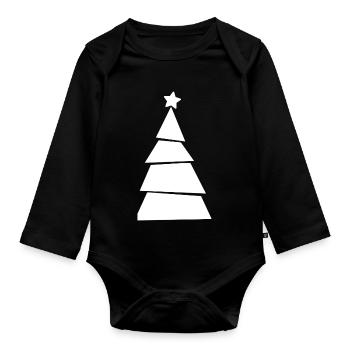 Christmas Tree - Weihnachtsbaum - Weihnachten - Organic Longsleeve Baby Bodysuit - black - Front