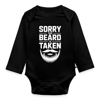 Taken Beard Tee: Fette Typografie - Baby Bio-Langarm-Body - Schwarz - Vorne
