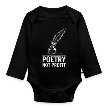 Quill and Ink Poesie-Design - Baby Bio-Langarm-Body - Schwarz - Vorne