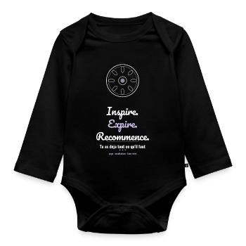 Expire. Yoga Méditation Bien-être - Body Bébé bio manches longues - noir - Devant
