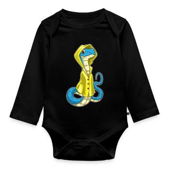 Snake Rain Jacket - Organic Longsleeve Baby Bodysuit - black - Front