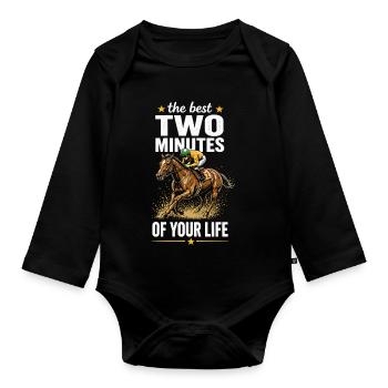 Two-Minute Race Performance - Organic Longsleeve Baby Bodysuit - black - Front