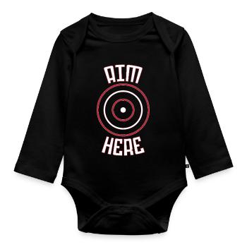 Dart Dartboard Dartpfeil - Organic Longsleeve Baby Bodysuit - black - Front
