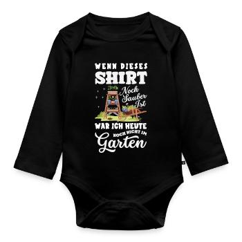 Noch Sauber Nicht Im Garten - Baby Bio-Langarm-Body - Schwarz - Vorne