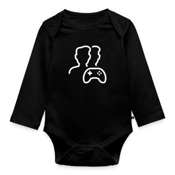 Twin Gamers Line Art sur le Tee - Body Bébé bio manches longues - noir - Devant
