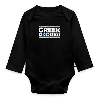Griechenland Urlaub Flagge Balkan Korfu Athen - Baby Bio-Langarm-Body - Schwarz - Vorne