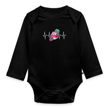 Milkshake Kawaii Erdbeere Japan Markonen - Baby Bio-Langarm-Body - Schwarz - Vorne