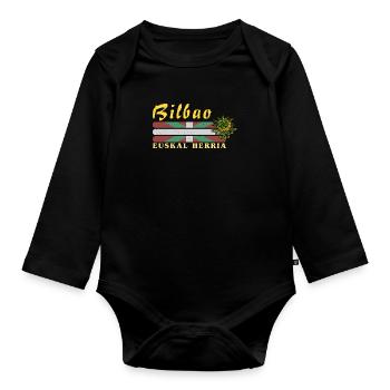 Euskaldunak Euskal Herria Basken Region - Baby Bio-Langarm-Body - Schwarz - Vorne