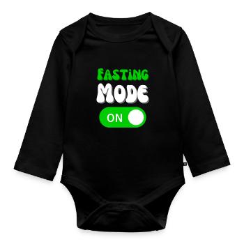 Intermittent Fasting Mode On Diet Keto Weight Loss - Organic Longsleeve Baby Bodysuit - black - Front