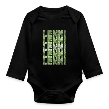 Nom de naissance Lenni - Body Bébé bio manches longues - noir - Devant